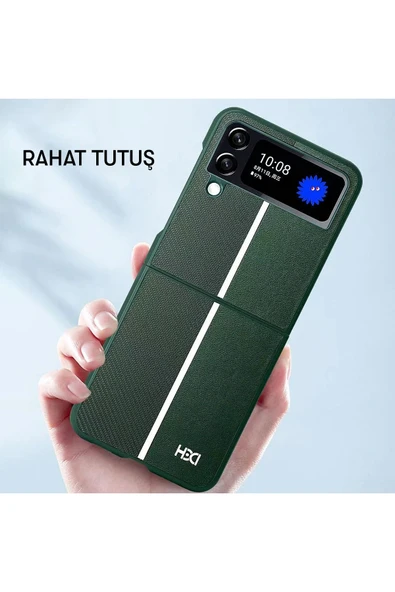 Samsung Galaxy Z Flip 4 Kılıf HBC-155 Lizbon Kapak - Siyah - Resim 4