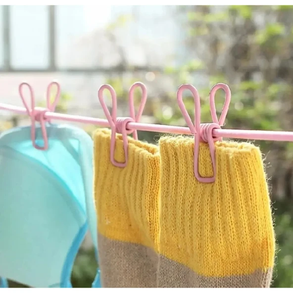 Taşınabilir Pratik Mandallı Çamaşır İpi - Resim 3