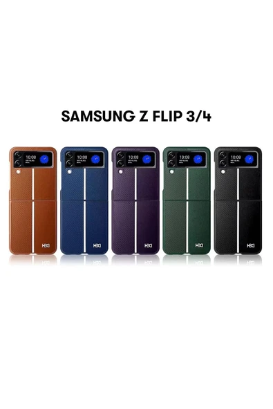 Samsung Galaxy Z Flip 4 Kılıf HBC-155 Lizbon Kapak - Siyah - Resim 6