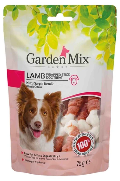 Gardenmix Kuzu Sargılı Kemik Köpek Ödül Maması 75gr ürün görseli 1
