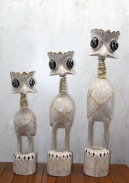 Ahşap 3'lü Deve Kuşu Seti 90 Cm ürün görseli