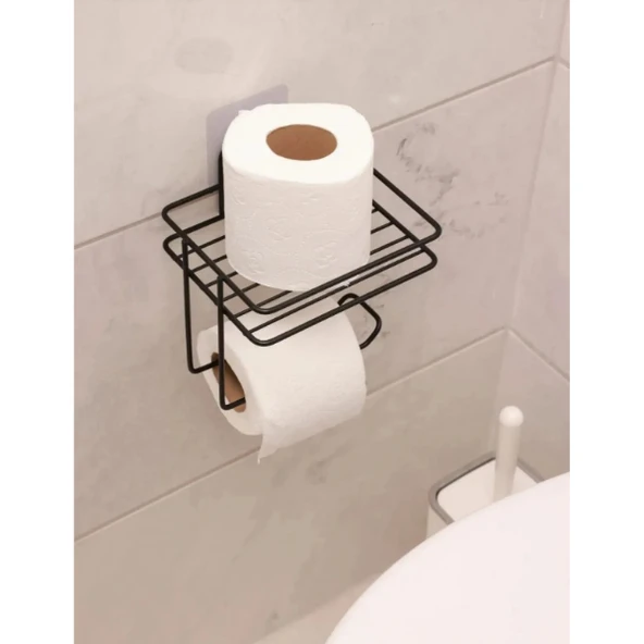 Pratik Yapışkanlı Metal Tuvalet Kağıdı Tutucu - Resim 3