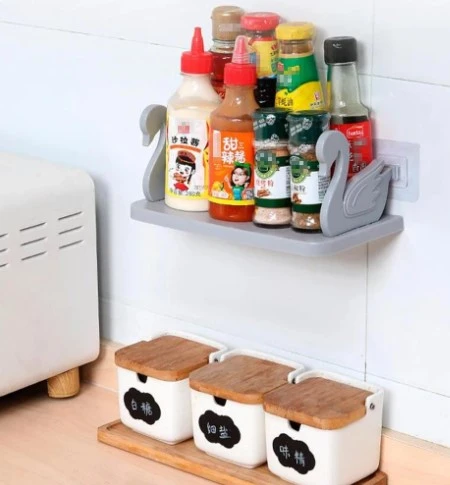 Kuğu Tasarımlı Kendinden Yapışkanlı Raf - Resim 4