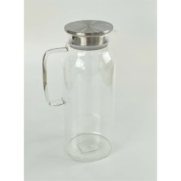 1500 ml Borosilikat Cam Su Sürahisi - Metal Kapaklı ve Isıya Dayanıklı - Resim 2