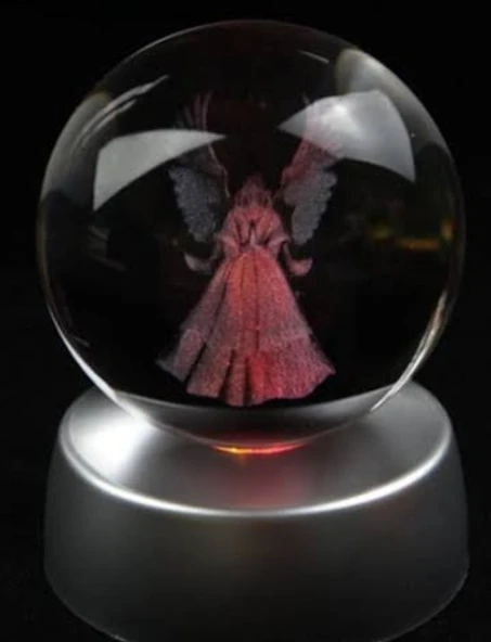 LED Işıklı Melek Figürlü Kristal Küre ürün görseli