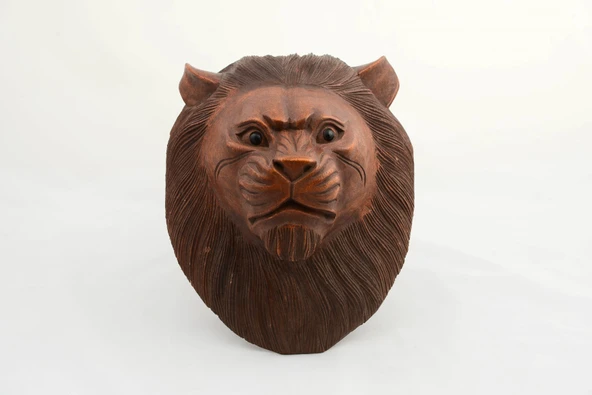 Maun Ağacı El Yapımı Dekoratif Aslan Büstü ürün görseli