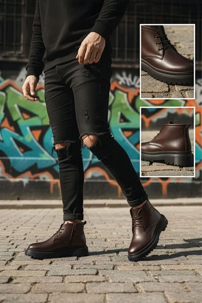 Big King Hakiki Deri Erkek Yarım Bot - Resim 4