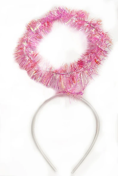 Pembe Metalize Melek Hare Taç - Resim 2