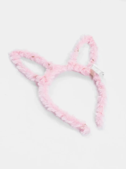 Led Işıklı Peluş Tavşan Kulak Taç Pembe - 5