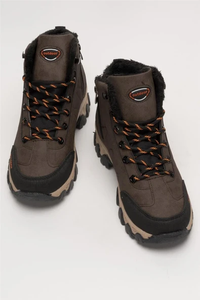 Soğuk Geçirmez Unisex Uzun Outdoor Trekking Bot Ayakkabı KAHVERENGİ - Resim 6