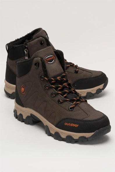 Soğuk Geçirmez Unisex Uzun Outdoor Trekking Bot Ayakkabı KAHVERENGİ - Resim 2