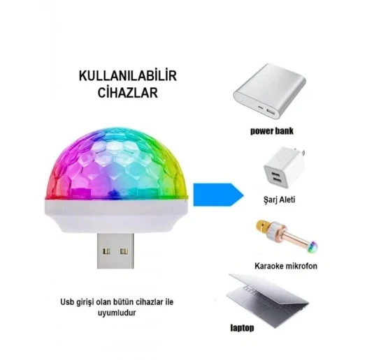 Usb Girişli Sese Duyarlı Disko Topu - Resim 4