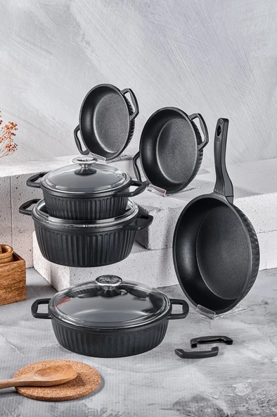 Taç Valeriya Döküm 9 Parça Tencere Seti - 4