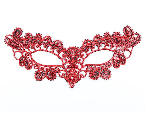 Kırmızı Dantel Masquerade Maskesi 6 No ürün görseli