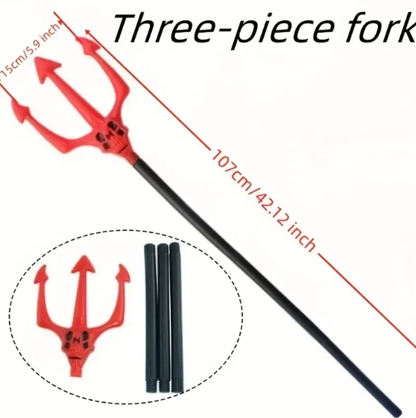 Kırmızı Renk Halloween Cadılar Bayramı Çatal - Resim 2