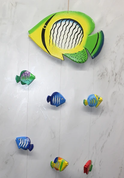 Ahşap Balıklı Rüzgar Çanı ürün görseli