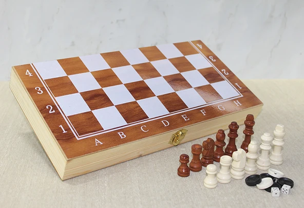 Ahşap Kutulu Satranç Model 1 ürün görseli