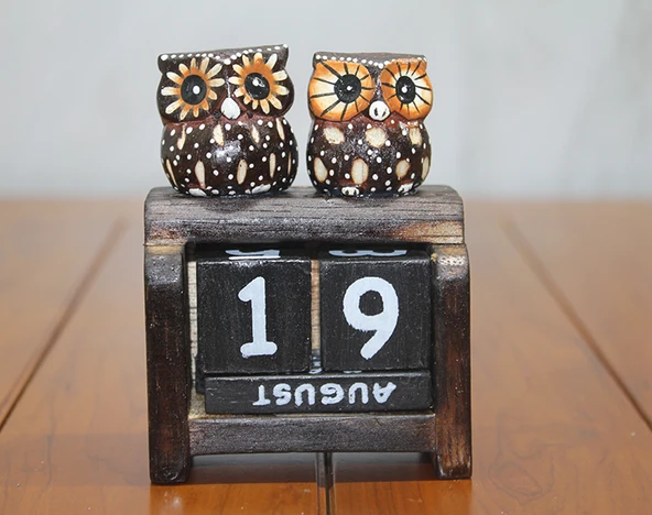 Ahşap Baykuş Takvim Küçük Boy ürün görseli