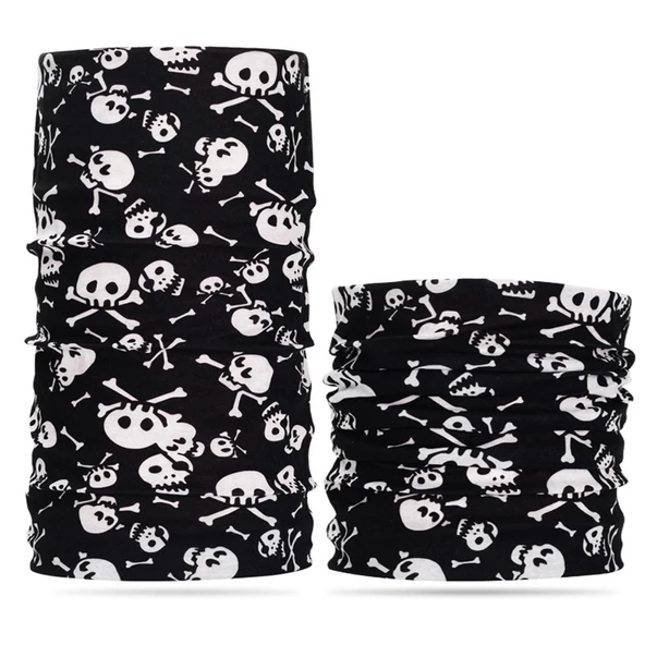 Siyah Beyaz İskelet Baskılı Buff Bandana - Resim 2