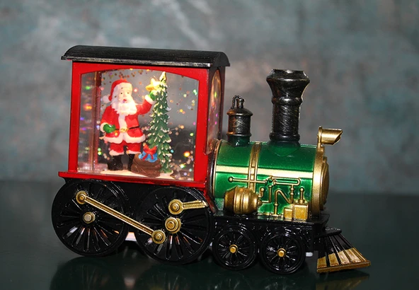 Trenli Yılbaşı Işıklı Kar Küresi Model 1 ürün görseli