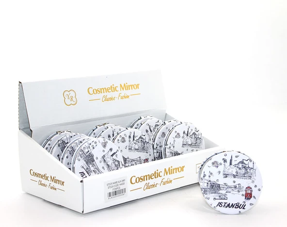 Taşlı İstanbul Tasarımı El Aynası İnce Model 23 ürün görseli
