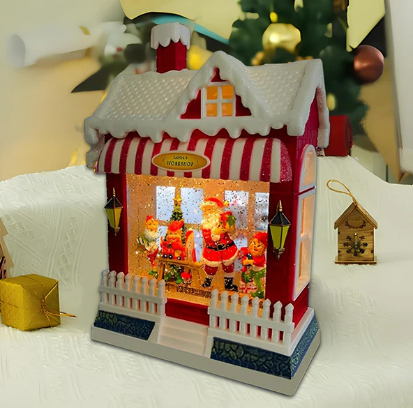 Yılbaşı Temalı Işıklı Müzikli Kar Küresi Ev Tasarımlı ürün görseli