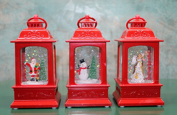 Yılbaşı Temalı Işıklı Müzikli Kar Küresi Kırmızı Tasarımlı ürün görseli