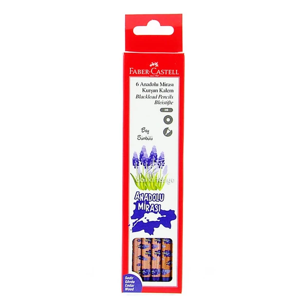 Faber-Castell Anadolu Mirası Bey Sümbülü 2B Kurşun Kalem 6 Adet ürün görseli