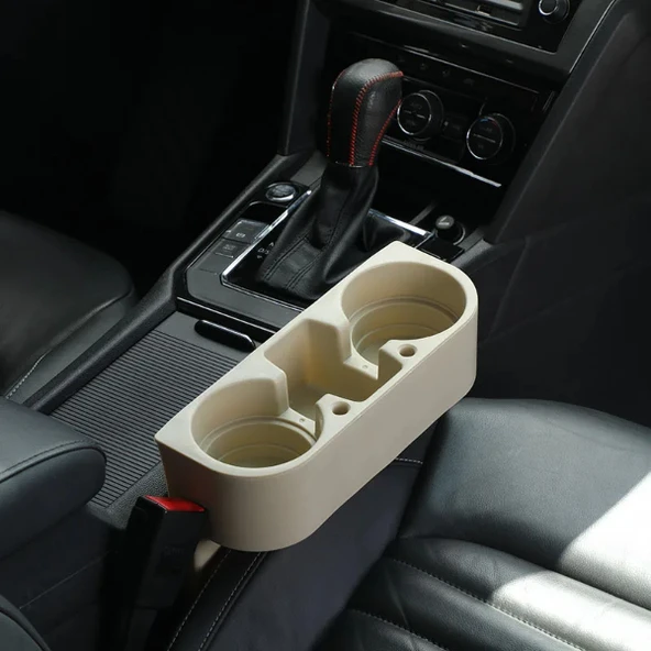 Bej Renk Oto Koltuk Yanı Bardak Tutucu Organizer - Resim 3