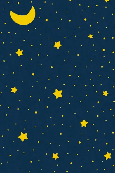 Sarı Lacivert Yıldız Desenli Kaymaz Dot Taban Dijital Baskı Çocuk Halısı - 2