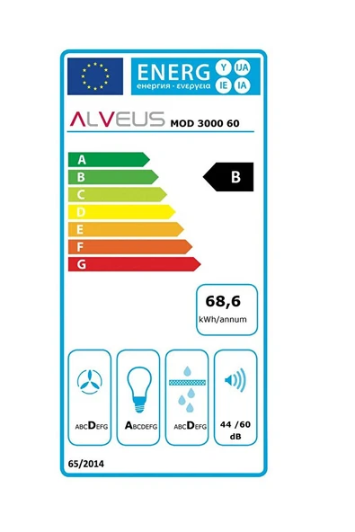 Alveus Mod 3000 60 cm Siyah Cam Davlumbaz - 5