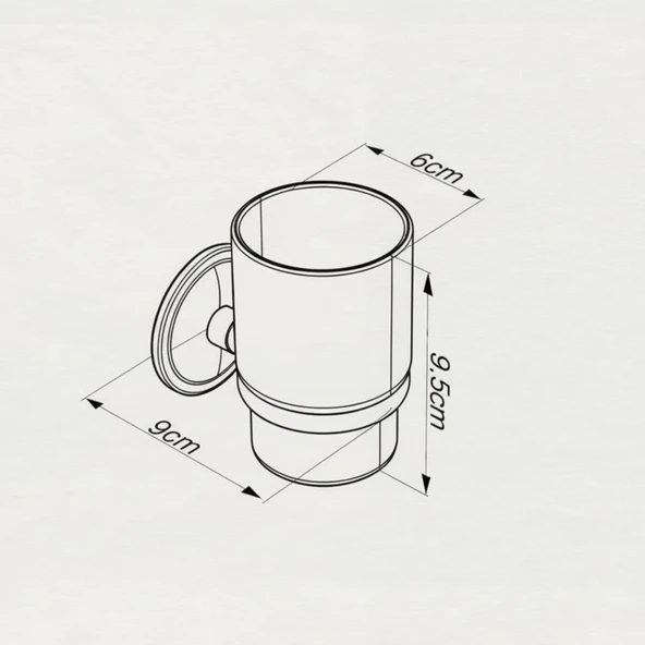 Duvara Monte Vidalı Krom Kaplama Plastik Hazneli Tekli Diş Fırçalık Tutucu Vida ve Dübel Dahil - Resim 3