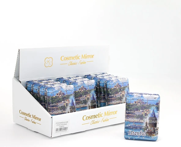 Taşlı İstanbul Tasarımı El Aynası Kalın Model 12 ürün görseli