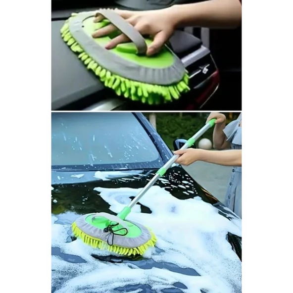 Yedek Bezli Mikrofiber Araba Yıkama Fırçası - Resim 5