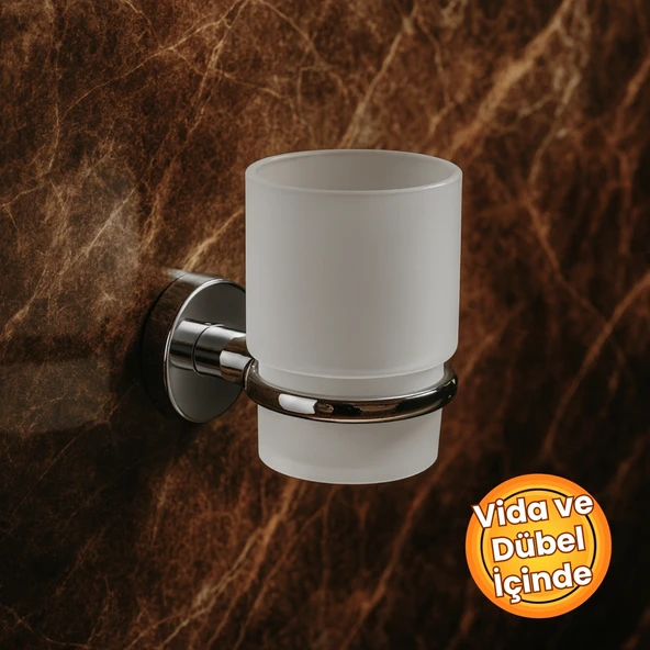 Duvara Monte Vidalı Krom Kaplama Plastik Hazneli Tekli Diş Fırçalık Tutucu Vida ve Dübel Dahil ürün görseli