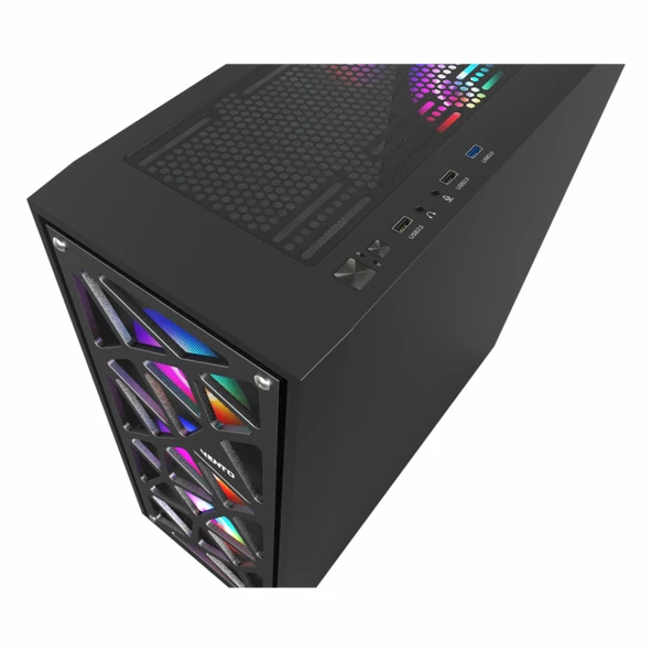 Vento VG12AL 850W 80+ Bronz USB 3.2 RGB eATX Mid Tower Siyah Kasa - Resim 5