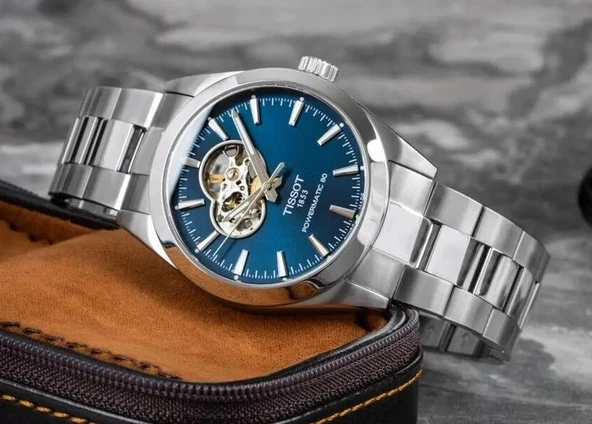 Tissot Gentleman Powermatic 80 Open Heart T1274071104101 Erkek Kol Saati T127.407.11.041.01 - Resim 5