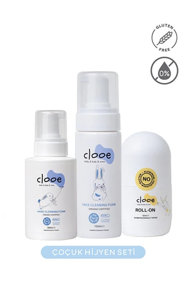 Çocuk Hijyen Seti - El Yıkama Köpüğü (300ML) - Yüz Yıkama Köpüğü (150ML) - Doğal Roll- On (50ML)