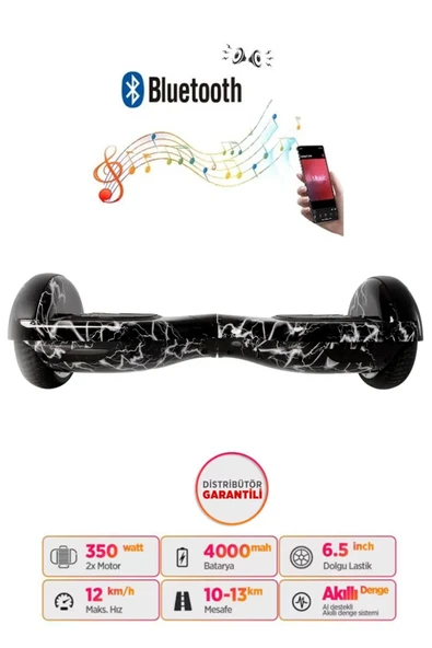 Elektrikli Kaykay Hoverboard Bluetooth 6.5 Inch D02 - 2