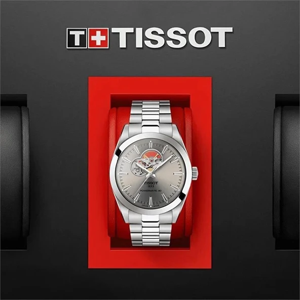 Tissot Gentleman Powermatic 80 Open Heart T1274071108100 Erkek Kol Saati T127.407.11.081.00 - Resim 4