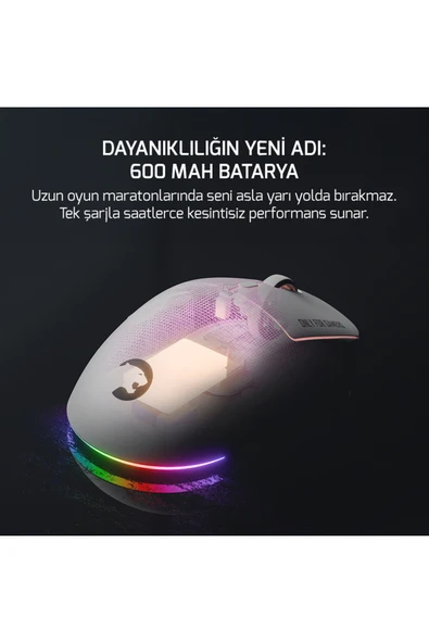 Gamepower Fenix 24.000DPI Triple Mode (Kablolu/bluetooth/2.4g) Beyaz Gaming Mouse - Resim 2