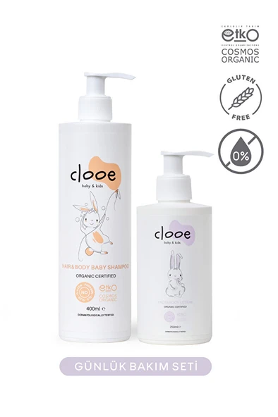 Günlük Bakım Seti - Organik Bebek Şampuanı (400ML) - Organik Bebek Losyonu (250ML)