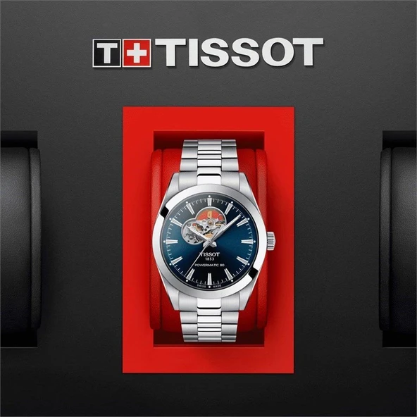 Tissot Gentleman Powermatic 80 Open Heart T1274071104101 Erkek Kol Saati T127.407.11.041.01 - Resim 7