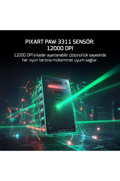 Gamepower Fenix 24.000DPI Triple Mode (Kablolu/bluetooth/2.4g) Beyaz Gaming Mouse - Resim 5