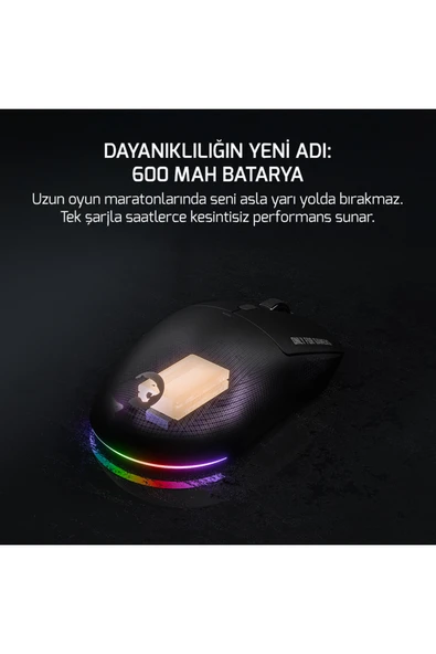 Gamepower Fenix 24.000DPI Triple Mode (Kablolu/bluetooth/2.4g) Siyah Gaming Mouse - Resim 2