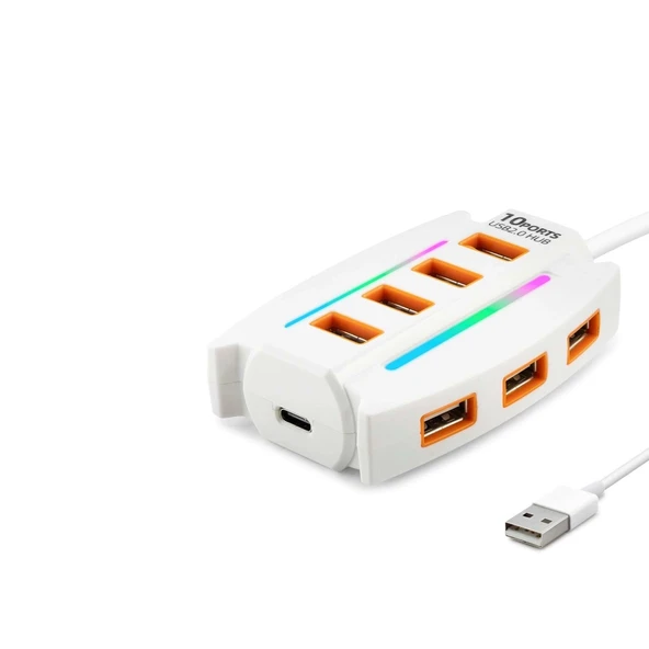 pilelistore Usb Hub 10*Usb 1.2M Beyaz HDX7037
