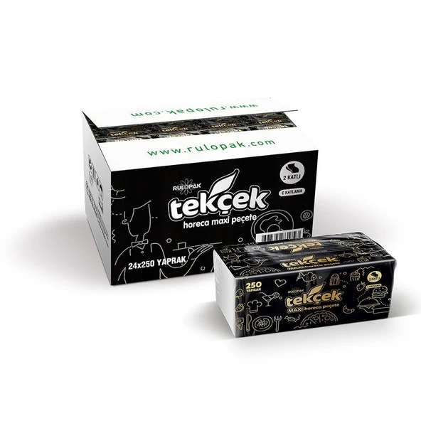 Rulopak Tekçek Horeca Dispenser Peçete 2 Katlı 250 Yaprak 24Lü Paket