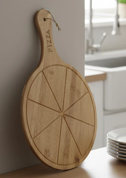 Bambu Pizza Tabağı - Sunumluk 30 CM - 4