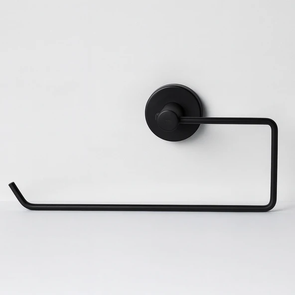 Açık Kağıt Havluluk Mat Siyah Metal Duvara Monte Vidalı Banyo Tuvalet Mutfak Kağıt Havluluk 25 cm - Resim 6