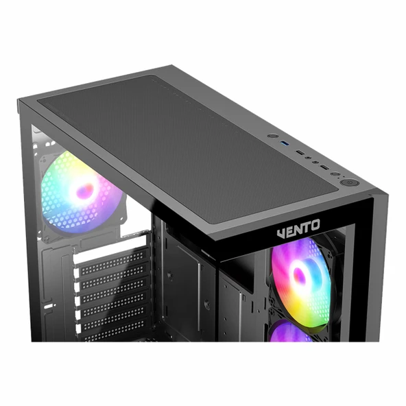 Vento VG4202FL 850W 80+ Bronz USB 3.2 ATX Mid Tower Siyah Kasa - Resim 4
